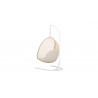 Azzurro Kiawah Hanging Chair With Matte White Aluminum Frame And Almond All-Weather Wicker - Back Angled