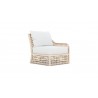 Azzurro Living Kiawah Left Arm Chair With Natural Aluminum Frame And Cloud Cushion - Angled