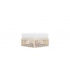 Azzurro Living Kiawah Ottoman With Natural Aluminum Frame And Almond All-Weather Wicker - Angled 2