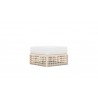 Azzurro Living Kiawah Ottoman With Natural Aluminum Frame And Almond All-Weather Wicker - Angled