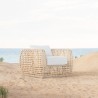 Azzurro Kiawah Club Chair In Matte White Aluminum and Almond All-Weather Wicker - Lifestyle