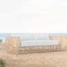 Azzurro Kiawah 3 Seat Sofa With Matte White Aluminum Frame and Almond All-Weather Wicker - Lifestyle