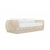 Azzurro Kiawah 3 Seat Sofa With Matte White Aluminum Frame and Almond All-Weather Wicker - Angled View - Azzurro Kiawah 3 Seat Sofa With Matte White Aluminum Frame and Almond All-Weather Wicker - Angled View