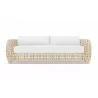 Azzurro Kiawah 3 Seat Sofa With Matte White Aluminum Frame and Almond All-Weather Wicker - Front - Azzurro Kiawah 3 Seat Sofa With Matte White Aluminum Frame and Almond All-Weather Wicker - Front