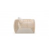 Azzurro Kiawah 3 Seat Sofa With Matte White Aluminum Frame and Almond All-Weather Wicker - Side