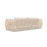 Azzurro Kiawah 3 Seat Sofa With Matte White Aluminum Frame and Almond All-Weather Wicker - Back Angled