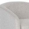 Sunpan Hazel Swivel Lounge Chair in Gold - Belfast Heather Grey - Closeup Top Angle