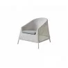 Cane-Line Kingston Lounge Chair - Light Grey with Grey Cushion - Cane-Line Kingston Lounge Chair - Light Grey with Grey Cushion