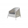 Cane-Line Kingston Lounge Chair - Light Grey with Blue Cushion