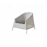 Cane-Line Kingston Lounge Chair - Light Grey with Blue Cushion - Cane-Line Kingston Lounge Chair - Light Grey with Blue Cushion