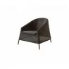 Cane-Line Kingston Lounge Chair - Mocca with Blue Cushion - Cane-Line Kingston Lounge Chair - Mocca with Blue Cushion