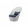 Cane-Line Kingston Sunchair White grey - blue cushion - Cane-Line Kingston Sunchair White grey - blue cushion