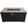 Crawford and Burke Auburn Dark Brown Woven Gas Fire Pit Table, Frontview
