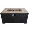 Crawford and Burke Auburn Dark Brown Woven Gas Fire Pit Table and Propane Tank Protector, Frontview