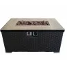 Crawford and Burke Auburn Dark Brown Woven Gas Fire Pit Table and Propane Tank Protector, Frontview - Crawford and Burke Auburn Dark Brown Woven Gas Fire Pit Table and Propane Tank Protector, Frontview