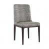 Sunpan Elisa Dining Chair in Grey Oak - Naya Check Black - Front Side Angle