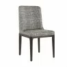 Sunpan Elisa Dining Chair in Grey Oak - Naya Check Black - Front Side Angle - Sunpan Elisa Dining Chair in Grey Oak - Naya Check Black - Front Side Angle