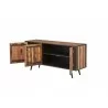 Novo Solo TV Dresser 3 Drawers - Drawers Opened Angled - Novo Solo TV Dresser 3 Drawers - Drawers Opened Angled