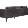 Sunpan Richmond Sofa - Brentwood Charcoal Leather - Back Side Angle