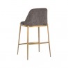 Sunpan Dover Counter Stool in Bravo Portabella-Sparrow Grey - Back Side Angle