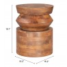  Kollam Side Table in Walnut-table dimension