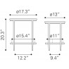 Koper Coffee Table Set Black - Dimensions