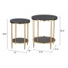 Koper Coffee Table Set Black - Table Dimensions