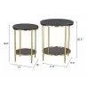 Koper Coffee Table Set Black - Table Dimensions - Koper Coffee Table Set Black - Table Dimensions