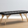 Sunpan Taylen Bench Black Leather - Front Side Angle