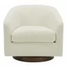 Moe's Home Collection Oscy Swivel Chair Vegan Sherling White - Front Angle - Moe's Home Collection Oscy Swivel Chair Vegan Sherling White - Front Angle