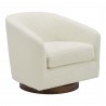 Moe's Home Collection Oscy Swivel Chair Vegan Sherling White - Front Side Angle