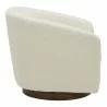 Moe's Home Collection Oscy Swivel Chair Vegan Sherling White - Side Angle - Moe's Home Collection Oscy Swivel Chair Vegan Sherling White - Side Angle