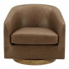 Moe's Home Collection Oscy Leather Swivel Chair Tan - Front Angle