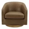 Moe's Home Collection Oscy Leather Swivel Chair Tan - Front Angle - Moe's Home Collection Oscy Leather Swivel Chair Tan - Front Angle