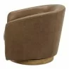 Moe's Home Collection Oscy Leather Swivel Chair Tan -  Side Angle - Moe's Home Collection Oscy Leather Swivel Chair Tan -  Side Angle