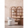 Moe's Home Collection Barrow Rolling Dining Chair Performance Fabric in White Mist - Lifestyle