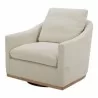 Moe's Home Collection Linden Swivel Chair in Soft Beige - Front Side Angle - Moe's Home Collection Linden Swivel Chair in Soft Beige - Front Side Angle