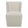 Moe's Home Collection Cormac Rolling Dining Chair Performance Fabric in Cream - Front Angle