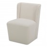 Moe's Home Collection Cormac Rolling Dining Chair Performance Fabric in Cream - Front Side Angle