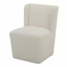 Moe's Home Collection Cormac Rolling Dining Chair Performance Fabric in Cream - Front Side Angle - Moe's Home Collection Cormac Rolling Dining Chair Performance Fabric in Cream - Front Side Angle