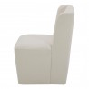 Moe's Home Collection Cormac Rolling Dining Chair Performance Fabric in Cream - Side Angle