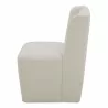 Moe's Home Collection Cormac Rolling Dining Chair Performance Fabric in Cream - Side Angle - Moe's Home Collection Cormac Rolling Dining Chair Performance Fabric in Cream - Side Angle