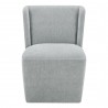 Moe's Home Collection Cormac Rolling Dining Chair Performance Fabric in Slate Green - Front Angle