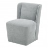Moe's Home Collection Cormac Rolling Dining Chair Performance Fabric in Slate Green - Front Side Angle