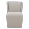 Moe's Home Collection Cormac Rolling Dining Chair Performance Fabric in Warm Sand- Front Angle
