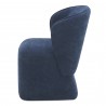 Moe's Home Collection Larson Rolling Dining Chair Performance Fabric in Navy Blue - Side Angle