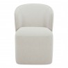 Moe's Home Collection Larson Rolling Dining Chair Performance Fabric in Heather Grey - Front Angle