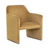 Sunpan Doreen Lounge Chair in Lux Moon Dust - Diamond Ocher - Front Side Angle