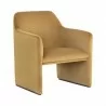 Sunpan Doreen Lounge Chair in Lux Moon Dust - Diamond Ocher - Front Side Angle - Sunpan Doreen Lounge Chair in Lux Moon Dust - Diamond Ocher - Front Side Angle