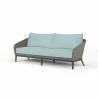 Marbella Sofa in Dupione Celeste, No Welt - Front Side Angle - Marbella Sofa in Dupione Celeste, No Welt - Front Side Angle